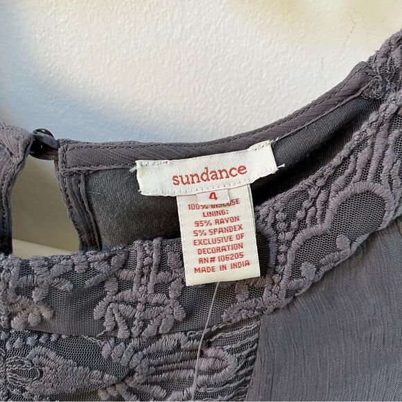 Sundance Viviana Chiffon Midi Dress in Grey 4 NWOT - Picture 5 of 11